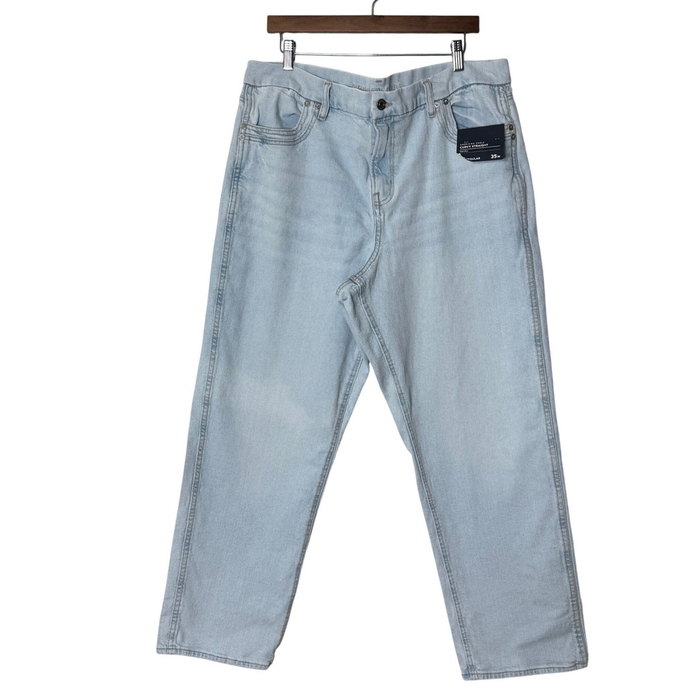American Eagle Curvy Straight High Rise Light Wash Jeans Denim Pants Womens 20